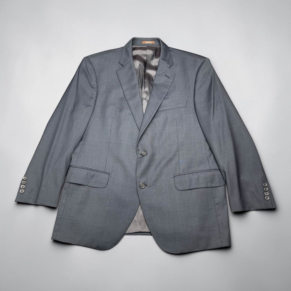 Peter Millar Mens 42S Dark Blue Glen Plaid 100% Wool 2 Button Blazer Sport Coat